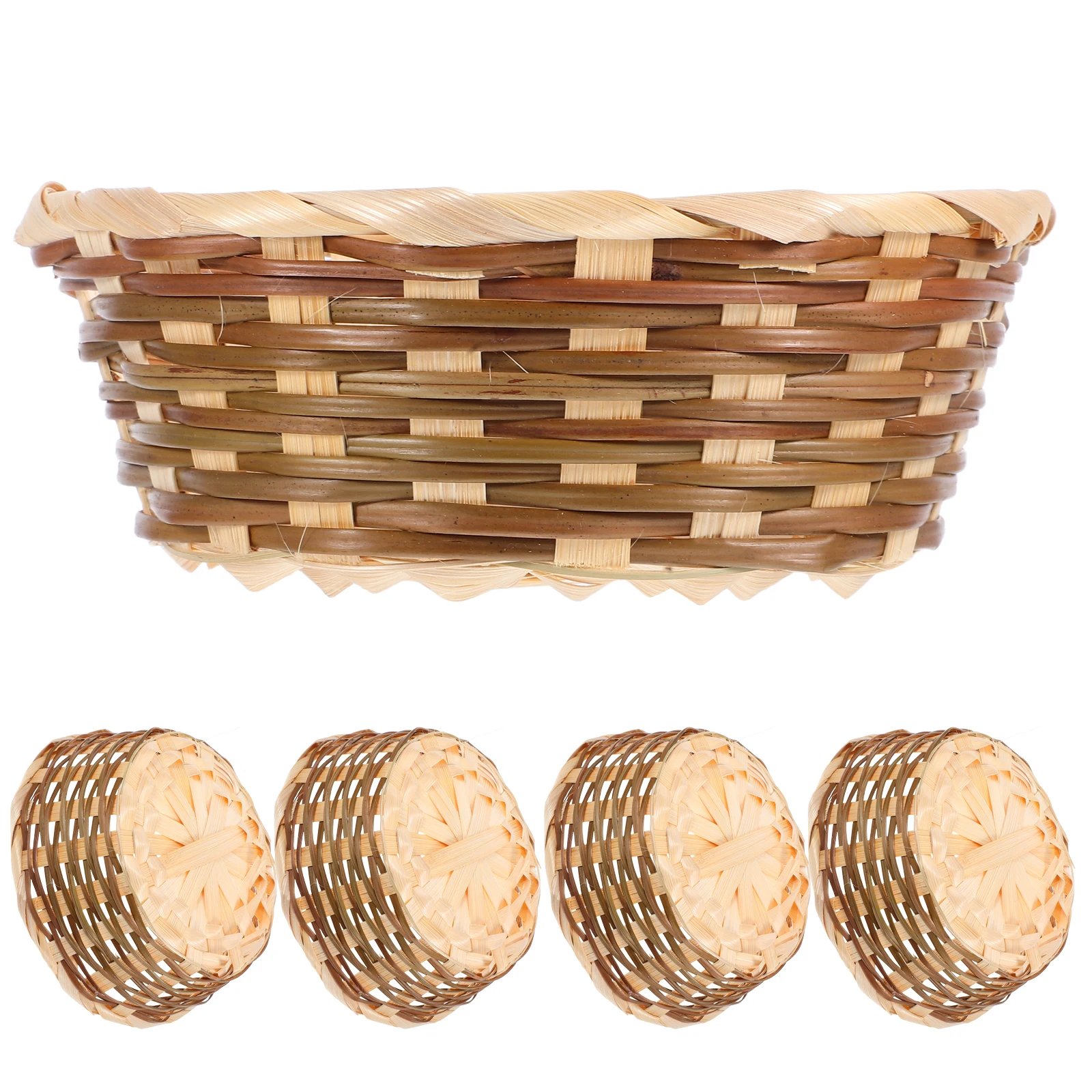 5pcs Bamboo Fruit Basket Bread Storage Woven Small Baskets Material Rustic Home Decor Reusable Snack Tray
5pcs Bamboo Fruit Basket Bread Storage Woven Small Baskets Material Rustic Home Decor Reusable Snack Tray