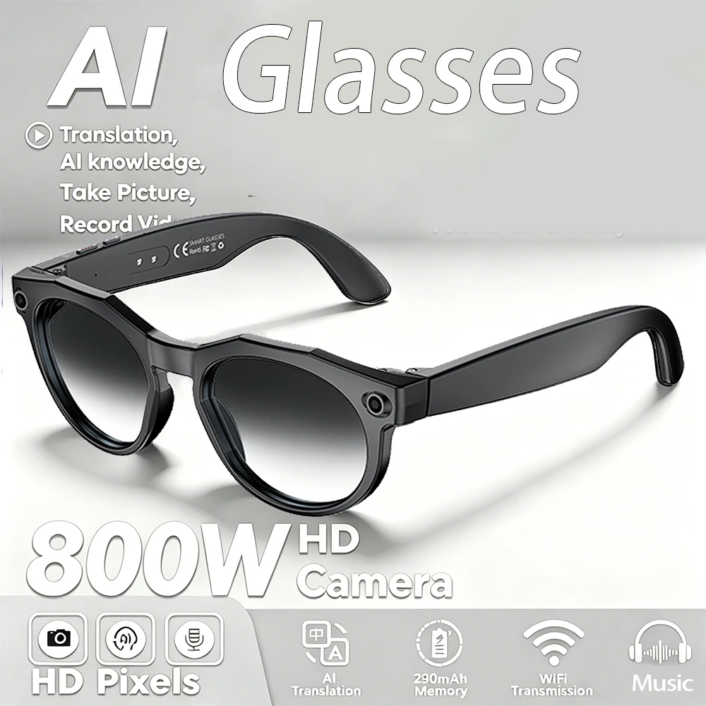 2026 Smart Glasses 800W HD Camera Video Record WIFI Transmission 100+Languages Translation AI Conversation 290mAh Smart Glasses
2026 Smart Glasses 800W HD Camera Video Record WIFI Transmission 100+Languages Translation AI Conversation 290mAh Smart Glasses