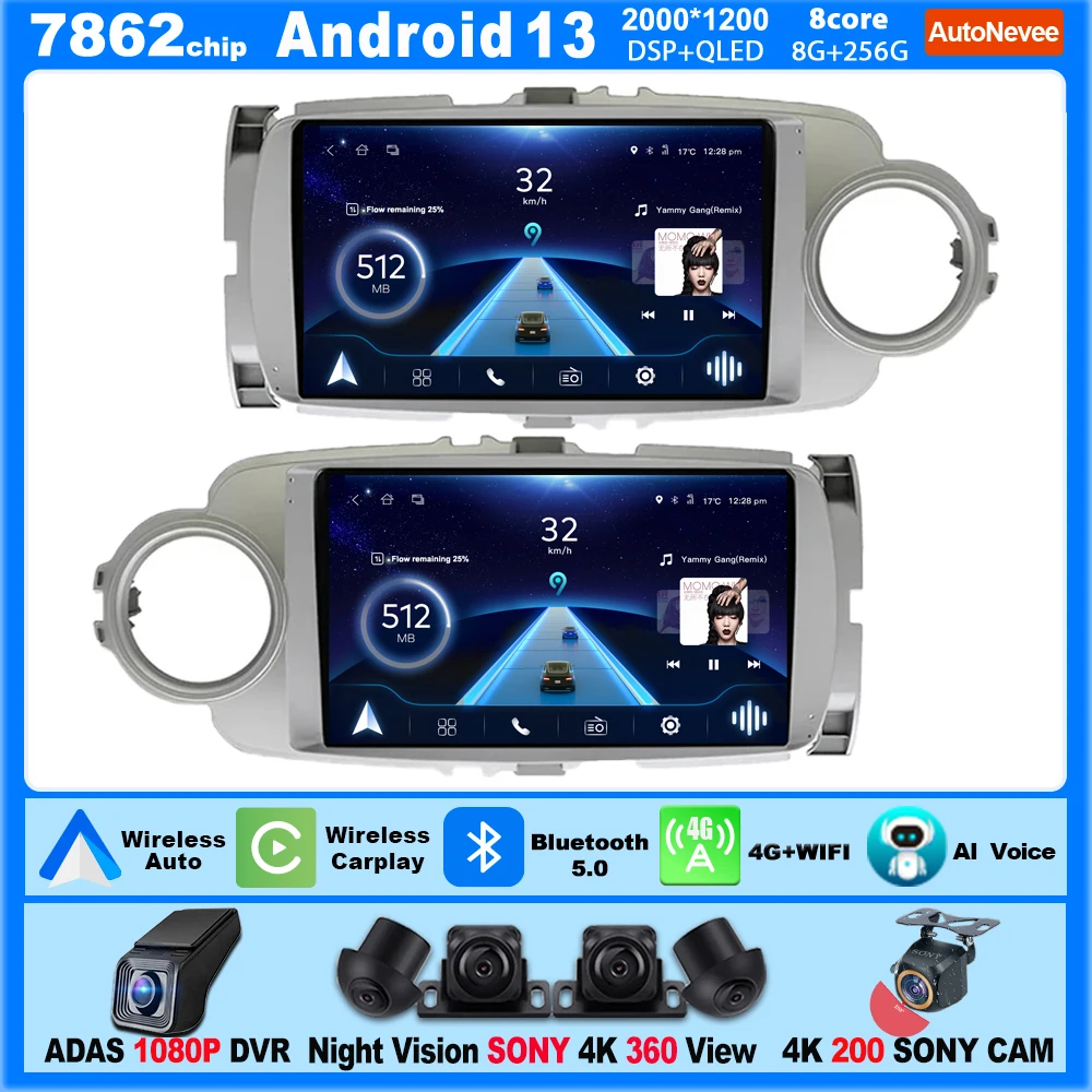 Wireless Car Radio Android Carplay For TOYOTA YARIS 2012-2017 Multimedia Player Touch Screen 9 Inch Bluetooth 5G Wifi Display
Wireless Car Radio Android Carplay For TOYOTA YARIS 2012-2017 Multimedia Player Touch Screen 9 Inch Bluetooth 5G Wifi Display
