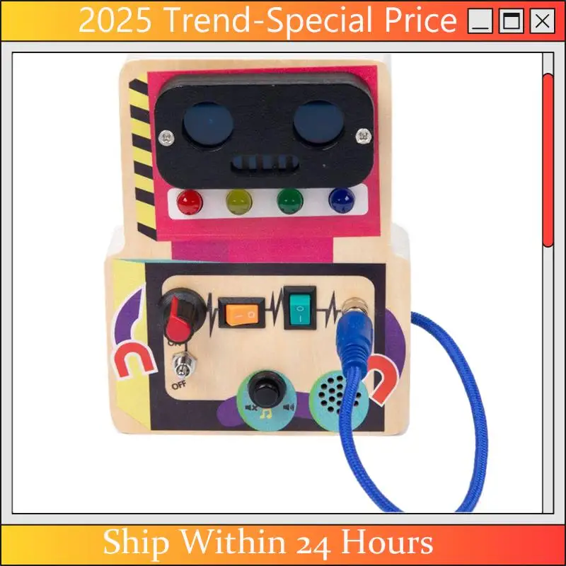 CHYY Top, 1 шт., робот, детская занятая доска, игрушки Монтессори, деревянные игрушки со светодиодным переключателем света, сенсорные развивающие игры для 2-4 лет
CHYY Top, 1 шт., робот, детская занятая доска, игрушки Монтессори, деревянные игрушки со светодиодным переключателем света, сенсорные развивающие игры для 2-4 лет