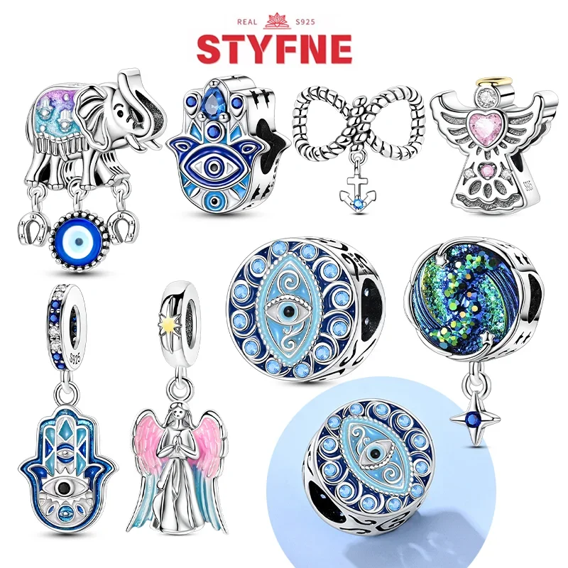 NEW Silver 925 Elephant Evil Eye Hand Cross Heart Blue Zircon Beads Charms Fit Original Bracelet for Women Diy Fine Jewelry Gift
NEW Silver 925 Elephant Evil Eye Hand Cross Heart Blue Zircon Beads Charms Fit Original Bracelet for Women Diy Fine Jewelry Gift