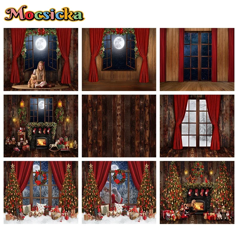 Mocsicka Christmas Decoration Photography Background Xmas Tree Log Cabin Red Curtains Night View Moon Gifts Photo Backdrop Props
Mocsicka Christmas Decoration Photography Background Xmas Tree Log Cabin Red Curtains Night View Moon Gifts Photo Backdrop Props