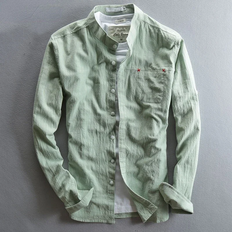 Comfortable 2023 Men Summer Spring Linen Cotton Shirt Long Sleeves Slim Male Top Quality Over Size Green
Comfortable 2023 Men Summer Spring Linen Cotton Shirt Long Sleeves Slim Male Top Quality Over Size Green