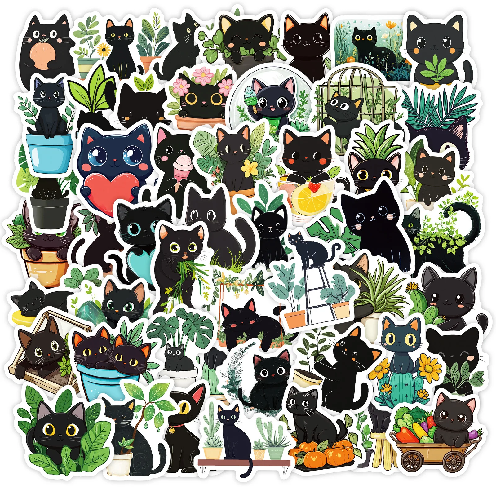50Pcs Cute Black Cat Series Stickers Suitcase Phone Case Water Bottle Waterproof Decoration Diy Sticker Packs
50Pcs Cute Black Cat Series Stickers Suitcase Phone Case Water Bottle Waterproof Decoration Diy Sticker Packs