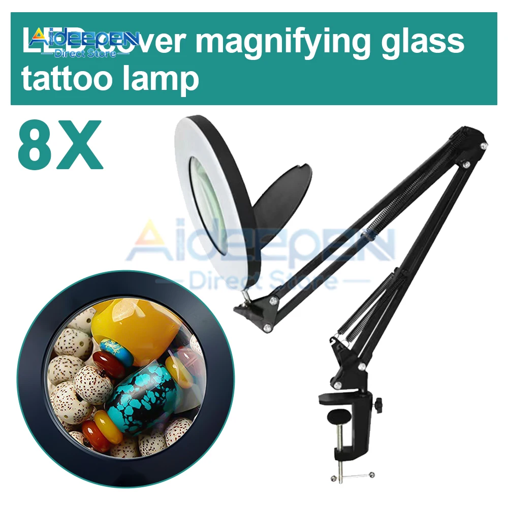 8X Illuminated Magnifier With dust cover USB 3 Colors 120 LED Magnifying Glass with Light for/Table Lamp/Reading Beauty Tool
8X Illuminated Magnifier With dust cover USB 3 Colors 120 LED Magnifying Glass with Light for/Table Lamp/Reading Beauty Tool