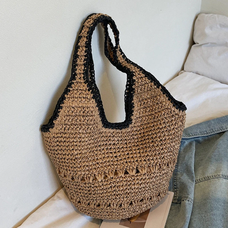 spring and summer new lazy style woven bag, casual seaside vacation single shoulder bag, all-match daily commuter women's bag
spring and summer new lazy style woven bag, casual seaside vacation single shoulder bag, all-match daily commuter women's bag