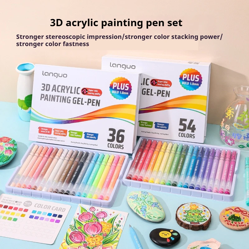 Languo 3D набор акриловых маркеров с трехмерным эффектом, каваи, канцелярские принадлежности, кисть для рисования желе, ручка 1,0 мм, нейтральная ручка для ручного счета
Languo 3D набор акриловых маркеров с трехмерным эффектом, каваи, канцелярские принадлежности, кисть для рисования желе, ручка 1,0 мм, нейтральная ручка для ручного счета