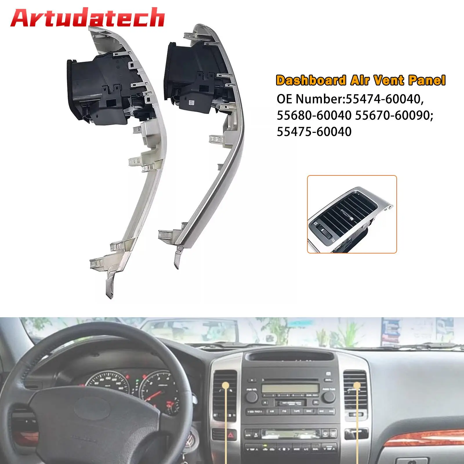 Artudatech Dashboard Air Vent Panel For Toyota Land Cruiser Prado Lexus GX470 03-09
Artudatech Dashboard Air Vent Panel For Toyota Land Cruiser Prado Lexus GX470 03-09