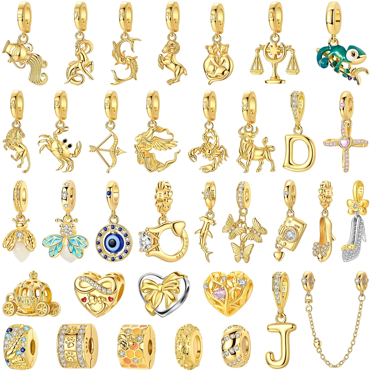 New Golden Constellation Charms 925 Silver High Heels Shoes Firefly Chameleon Pendants Bead Fit Original Bracelet for Women Gift
New Golden Constellation Charms 925 Silver High Heels Shoes Firefly Chameleon Pendants Bead Fit Original Bracelet for Women Gift