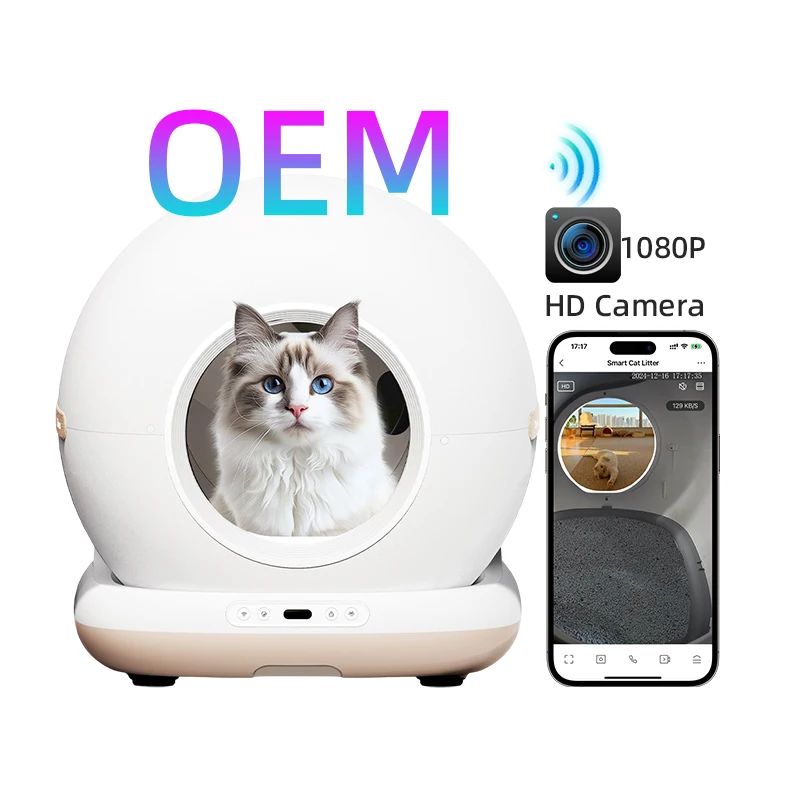 OEM automatic trash can self-cleaning camera monitoring cat toilet robot Tuya APP control self-cleaning cat litter box
OEM automatic trash can self-cleaning camera monitoring cat toilet robot Tuya APP control self-cleaning cat litter box