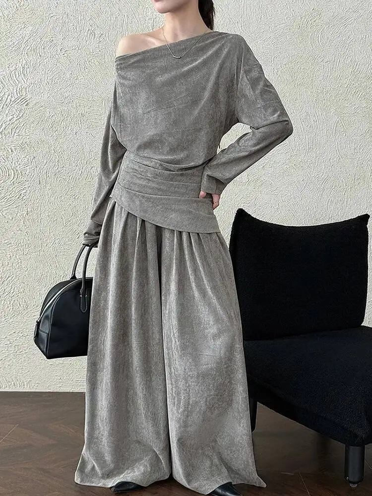 Half-body Gray Pleated T-shirt Skirt Two Pieces Suit New Skew Collar Long Sleeve Women Fashion Spring Autumn 2026 XA7Q
Half-body Gray Pleated T-shirt Skirt Two Pieces Suit New Skew Collar Long Sleeve Women Fashion Spring Autumn 2026 XA7Q
