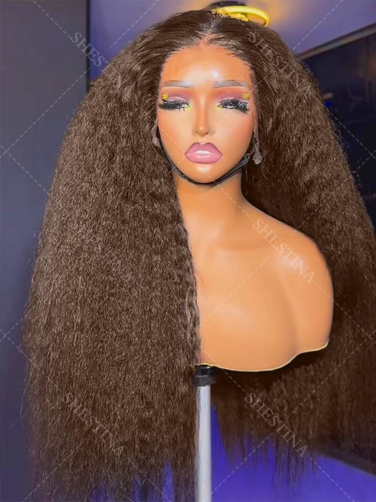 13x6 Chocolate Brown Kinky Straight Lace Front Wig Remy 100% Human Hair Pre Plucked Brown Colored HD Lace Frontal Wig For Women
13x6 Chocolate Brown Kinky Straight Lace Front Wig Remy 100% Human Hair Pre Plucked Brown Colored HD Lace Frontal Wig For Women
