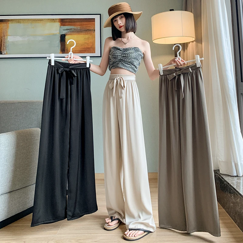 2024 Women's Summer Fashion Thin High Waist Loose Pant Female Leisure Ice Silk Trousers Ladies Long Satin Wide-leg Pants W12
2024 Women's Summer Fashion Thin High Waist Loose Pant Female Leisure Ice Silk Trousers Ladies Long Satin Wide-leg Pants W12