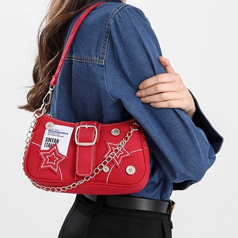2026 Women Y2K Star Denim Handbag Lady Retro Niche American Style Chain Shoulder Bags Fashion Female Poster Print Designer Bag
2026 Women Y2K Star Denim Handbag Lady Retro Niche American Style Chain Shoulder Bags Fashion Female Poster Print Designer Bag