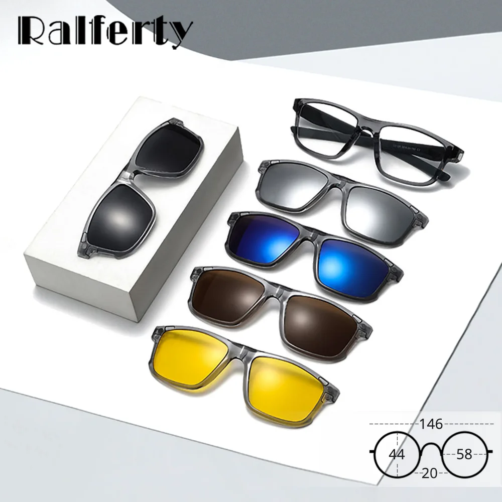 Ralferty Magnetic Sunglasses Men Women 5-in-1 Clip-On Polarized Sports Cycling Glasses Fit Over Eyewear Optic Frame No Diopter
Ralferty Magnetic Sunglasses Men Women 5-in-1 Clip-On Polarized Sports Cycling Glasses Fit Over Eyewear Optic Frame No Diopter