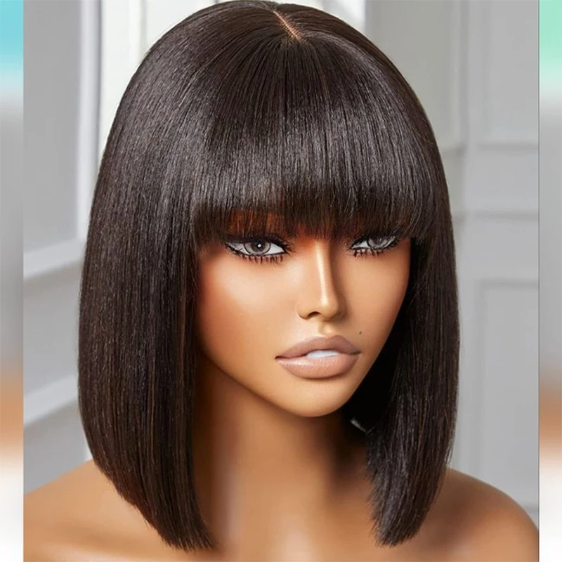 Cheap Double Drawn Virgin Hair Bob Wig With Bang Glueless Full Machine Made Real Vietnamese Bone Straight Human Hair Wigs Fringe
Cheap Double Drawn Virgin Hair Bob Wig With Bang Glueless Full Machine Made Real Vietnamese Bone Straight Human Hair Wigs Fringe