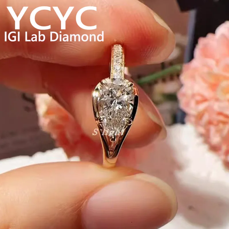 Роскошное кольцо с бриллиантом, выращенное в лаборатории, твердое желтое золото 14 карат, грушевидная огранка, бриллиант CVD HPHT DEF VS-VVS, обручальное и обручальное кольцо
Роскошное кольцо с бриллиантом, выращенное в лаборатории, твердое желтое золото 14 карат, грушевидная огранка, бриллиант CVD HPHT DEF VS-VVS, обручальное и обручальное кольцо