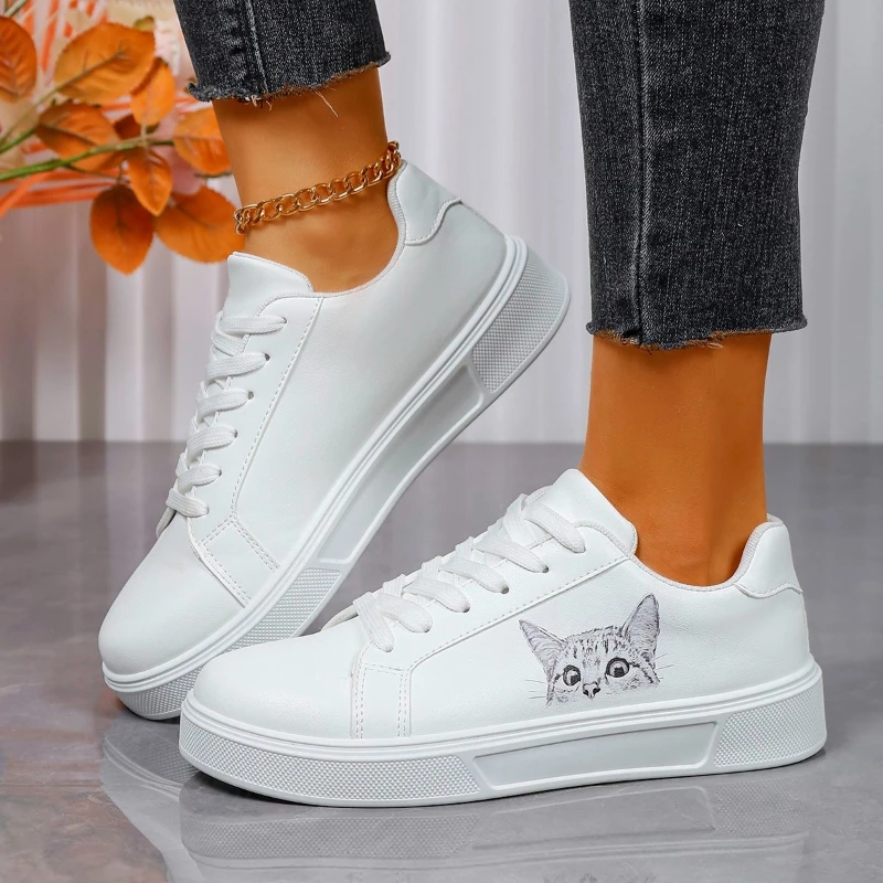 Summer New Cat Pattern Shoes for Women Sneakers Pu Vulcanized Shoes Kawaii Design Female Sneaker Shoes Zapatillas Mujer
Summer New Cat Pattern Shoes for Women Sneakers Pu Vulcanized Shoes Kawaii Design Female Sneaker Shoes Zapatillas Mujer
