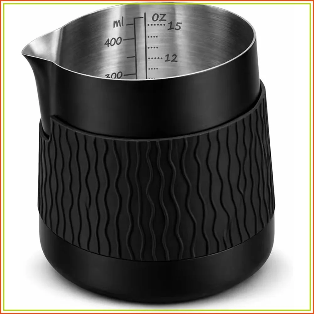 Espresso Milk Frothing Pitcher, 15oz/450ml Wide Spout Steaming Jug, 304 Stainless Steel for Latte & Cappuccino
Espresso Milk Frothing Pitcher, 15oz/450ml Wide Spout Steaming Jug, 304 Stainless Steel for Latte & Cappuccino