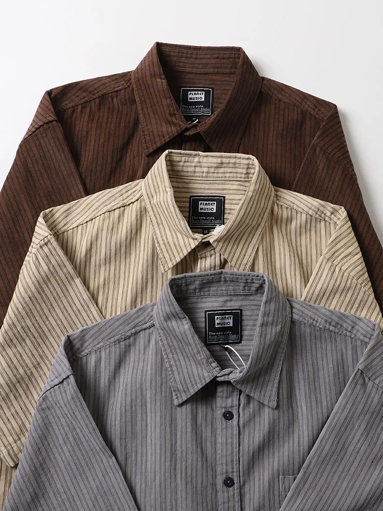 Loose Fit Retro Japanese Style Striped Pure Cotton Corduroy Short Sleeve Men's Casual Shirt Trendy Half Sleeve Blouse
Loose Fit Retro Japanese Style Striped Pure Cotton Corduroy Short Sleeve Men's Casual Shirt Trendy Half Sleeve Blouse