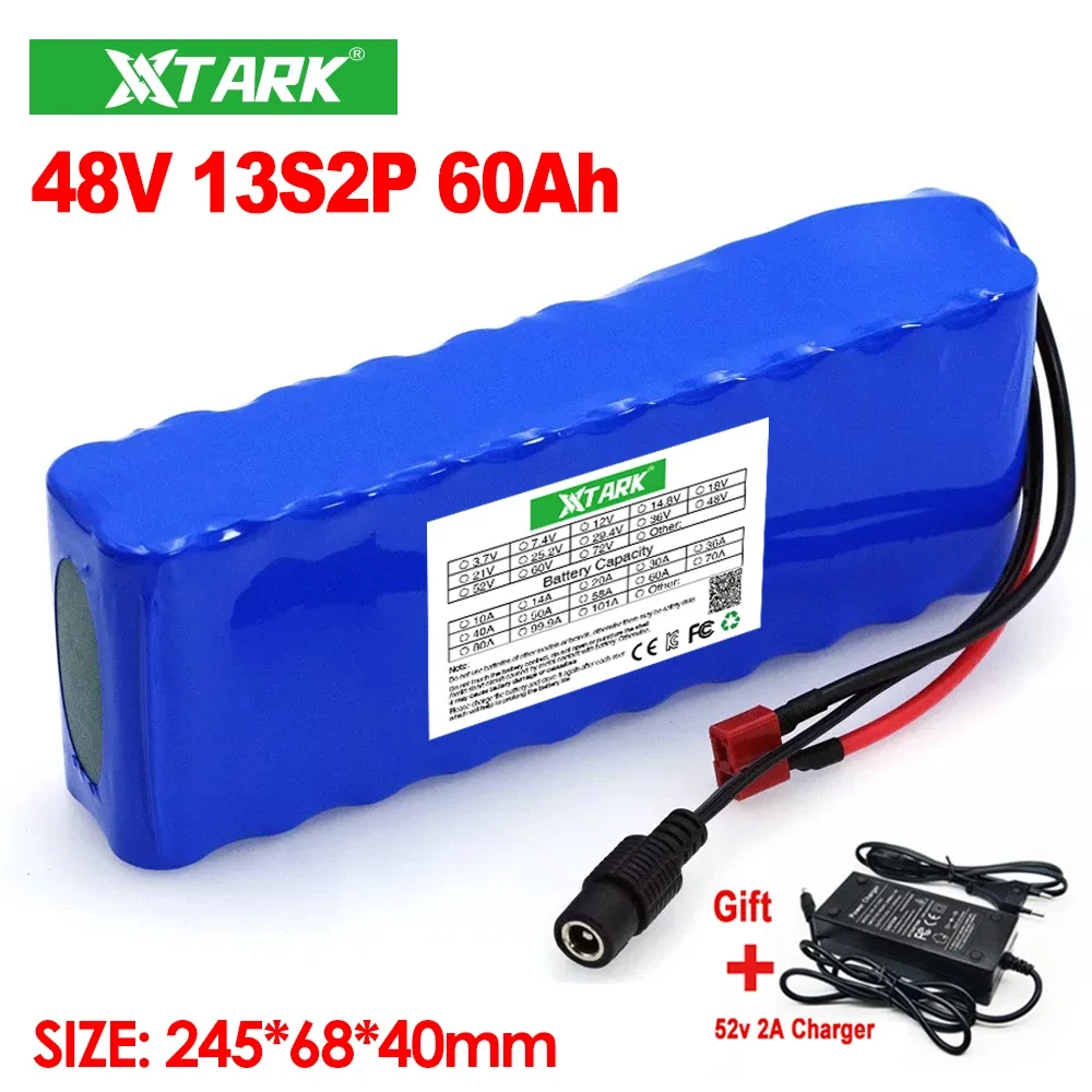 13S2P 48v 60Ah 18650 Li-ion Battery for Bafang Electric Bike Retrofit Kit 1000w 54.6V 2A Charger + T Plug
13S2P 48v 60Ah 18650 Li-ion Battery for Bafang Electric Bike Retrofit Kit 1000w 54.6V 2A Charger + T Plug