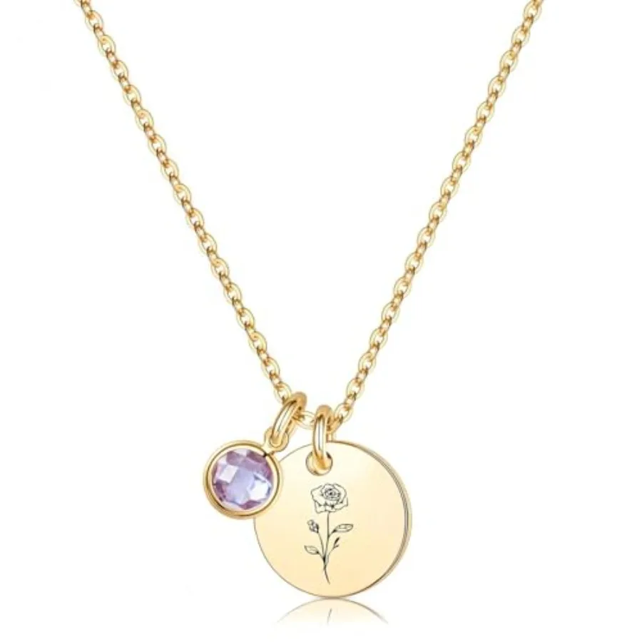 Birth Flower Necklaces for Women, 18K Gold Plated Dainty Birthstone Pendant Necklaces Handmade Birth Month Flower Jewelry Disc
Birth Flower Necklaces for Women, 18K Gold Plated Dainty Birthstone Pendant Necklaces Handmade Birth Month Flower Jewelry Disc