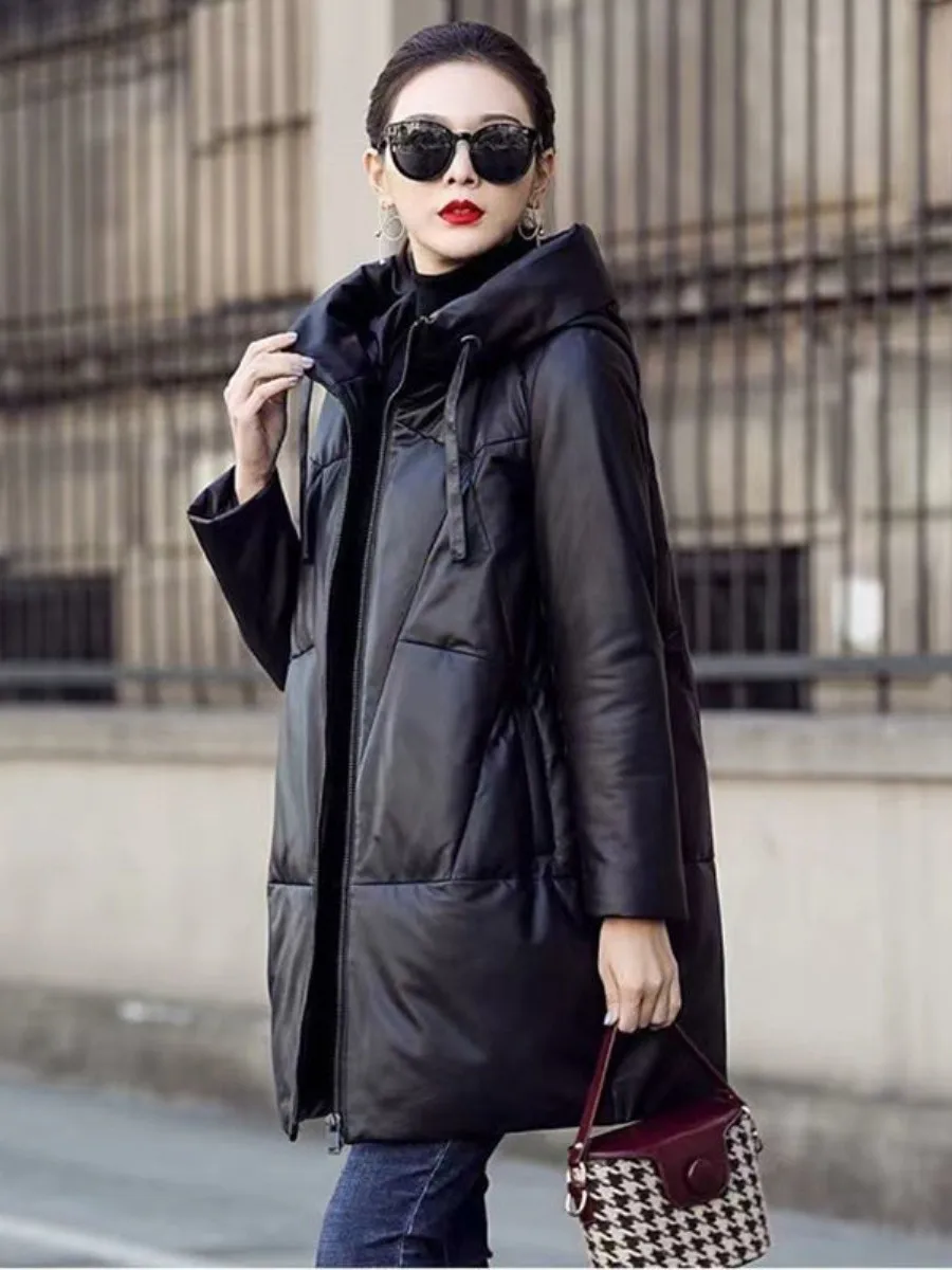 Winter Thickened PU Leather Coat Women's Cotton Clothes Two-Piece Set Long Sleeve Wide Leg Pants Non-Cracking Leather
Winter Thickened PU Leather Coat Women's Cotton Clothes Two-Piece Set Long Sleeve Wide Leg Pants Non-Cracking Leather