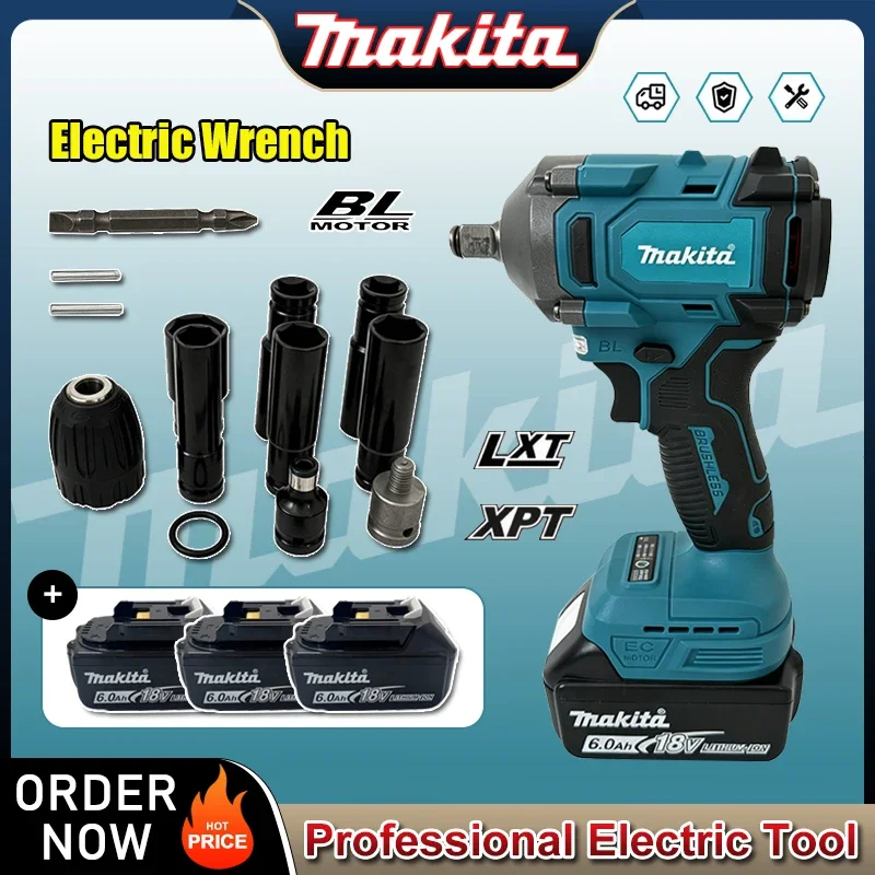 Makita Brushless Cordless Impact Wrench 350Nm High Torque Drive Reversible Electric Impact Gun Auto Tire Repair Power Tool
Makita Brushless Cordless Impact Wrench 350Nm High Torque Drive Reversible Electric Impact Gun Auto Tire Repair Power Tool