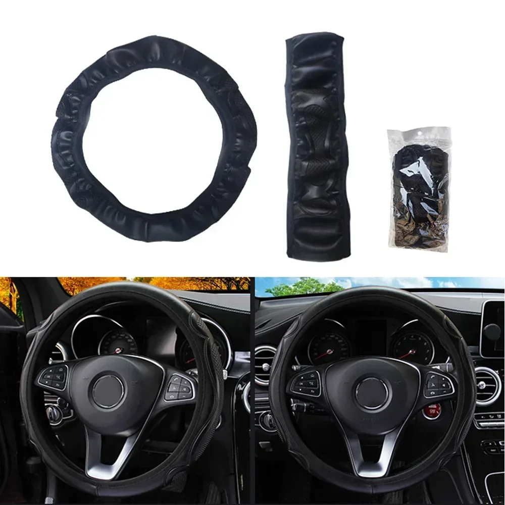 1pc Car Interior Steering Wheel Cover Protector High Quality Black 37-38cm Leather Wear-resistant Auto Steering Wheel Cover
1pc Car Interior Steering Wheel Cover Protector High Quality Black 37-38cm Leather Wear-resistant Auto Steering Wheel Cover