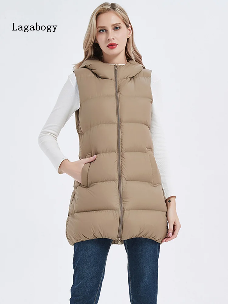 Mid-Long Autumn Winter Lagabogy 90% White New Duck Down Vest Women Warm Thick Hooded Jackets Oversize Ultra Light Waistcoat
Mid-Long Autumn Winter Lagabogy 90% White New Duck Down Vest Women Warm Thick Hooded Jackets Oversize Ultra Light Waistcoat