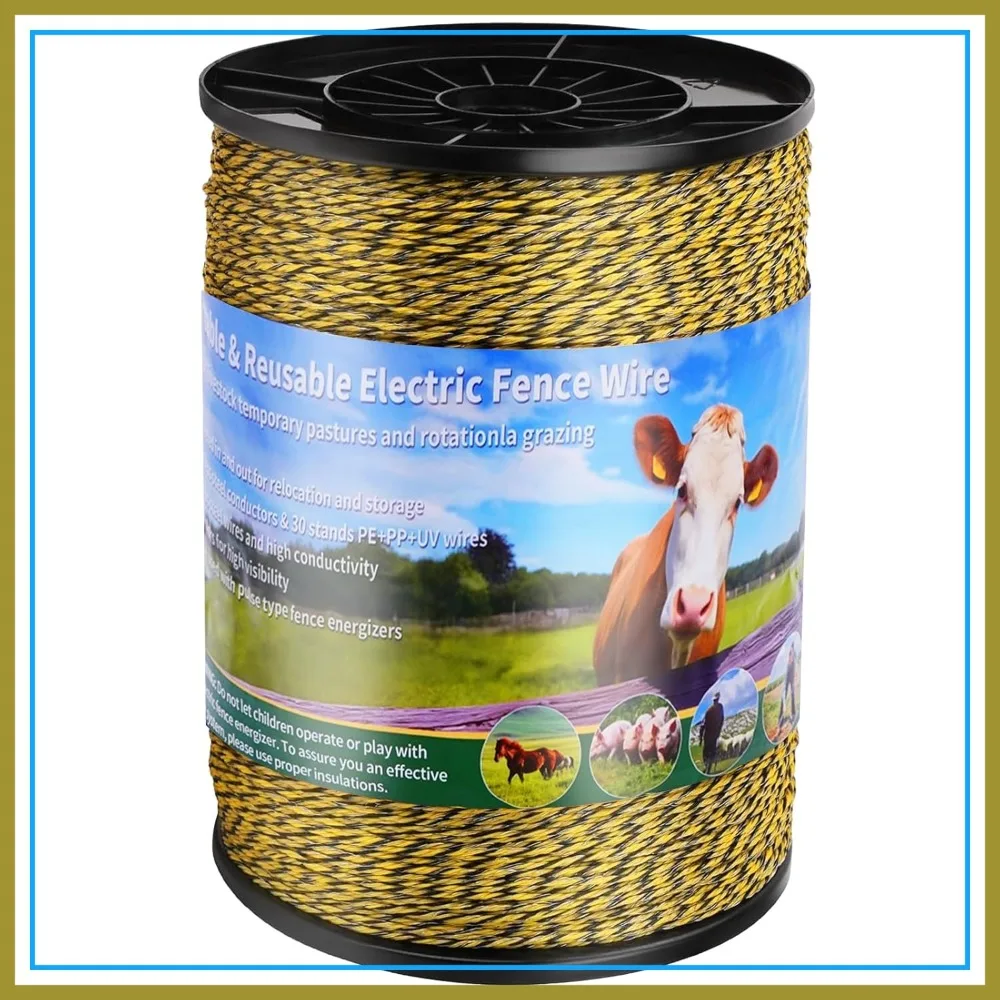 3445Ft Electric Fence Wire, 9 Stainless Steel & 30 Polywire, Rust Resistant, UV Protected, 1050M 1/8"
3445Ft Electric Fence Wire, 9 Stainless Steel & 30 Polywire, Rust Resistant, UV Protected, 1050M 1/8"