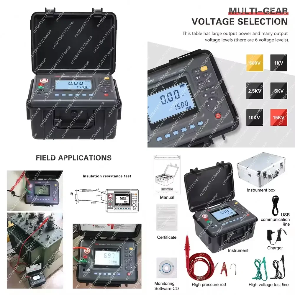 ES3045F 15KV Digital Insulation Resistance Tester High Voltage Current Meter Portable Megohmmeter ES-3045F
ES3045F 15KV Digital Insulation Resistance Tester High Voltage Current Meter Portable Megohmmeter ES-3045F