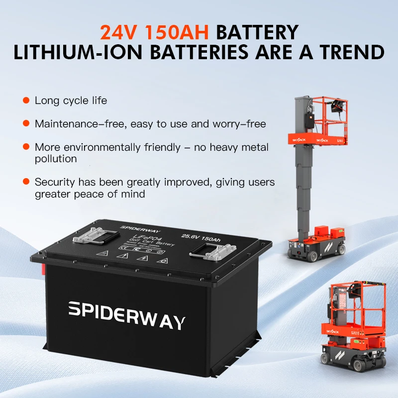 24V(25.6V) 150Ah Lithium LiFePO4 Battery For Genie GS2032 GS3246 GS2632 GS2646
24V(25.6V) 150Ah Lithium LiFePO4 Battery For Genie GS2032 GS3246 GS2632 GS2646