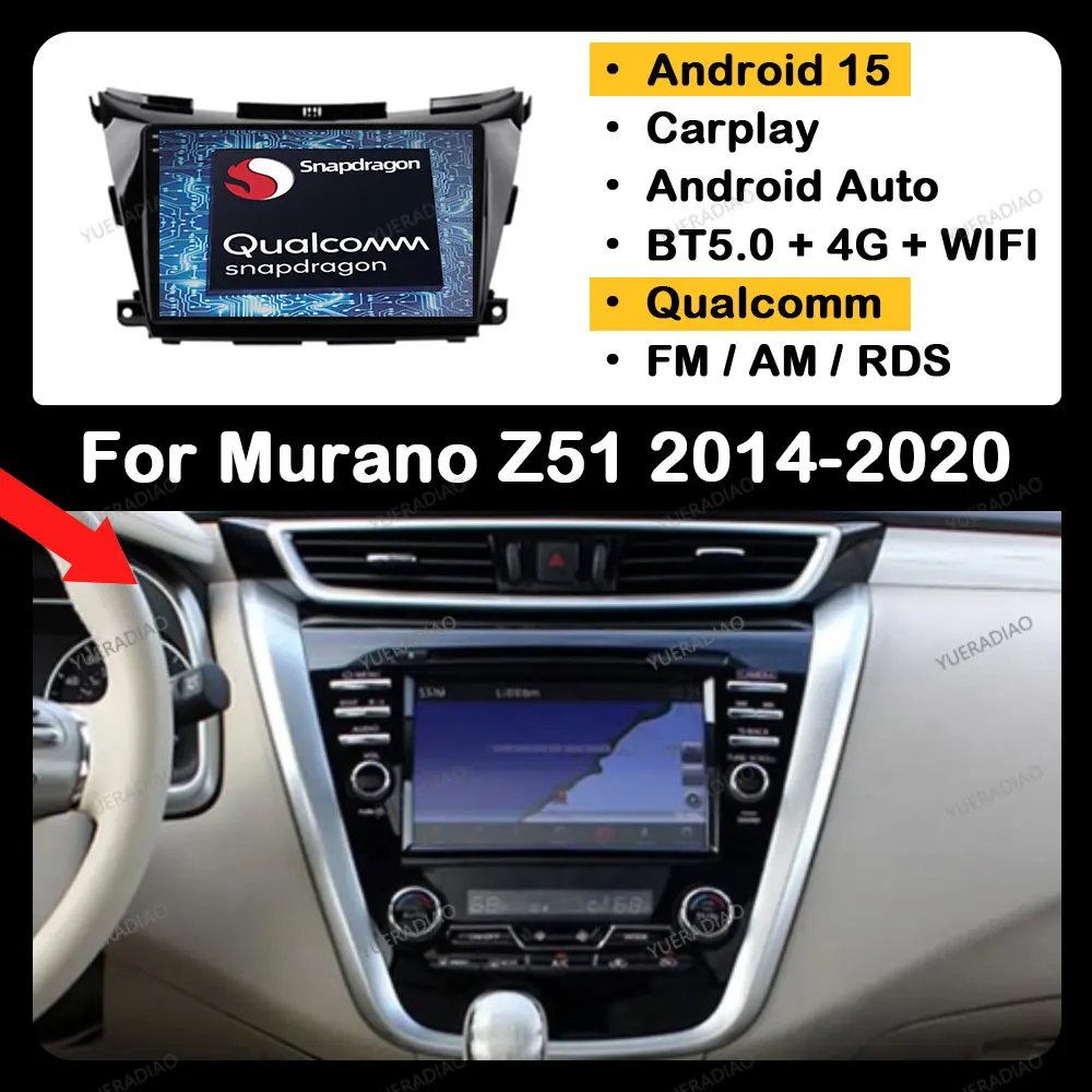 Android 15 Carplay Auto For Nissan Murano Z51 2014 2015 2016 2017 - 2020 Car Radio GPS NAVI Multimedia Video Player Head Unit 4G
Android 15 Carplay Auto For Nissan Murano Z51 2014 2015 2016 2017 - 2020 Car Radio GPS NAVI Multimedia Video Player Head Unit 4G