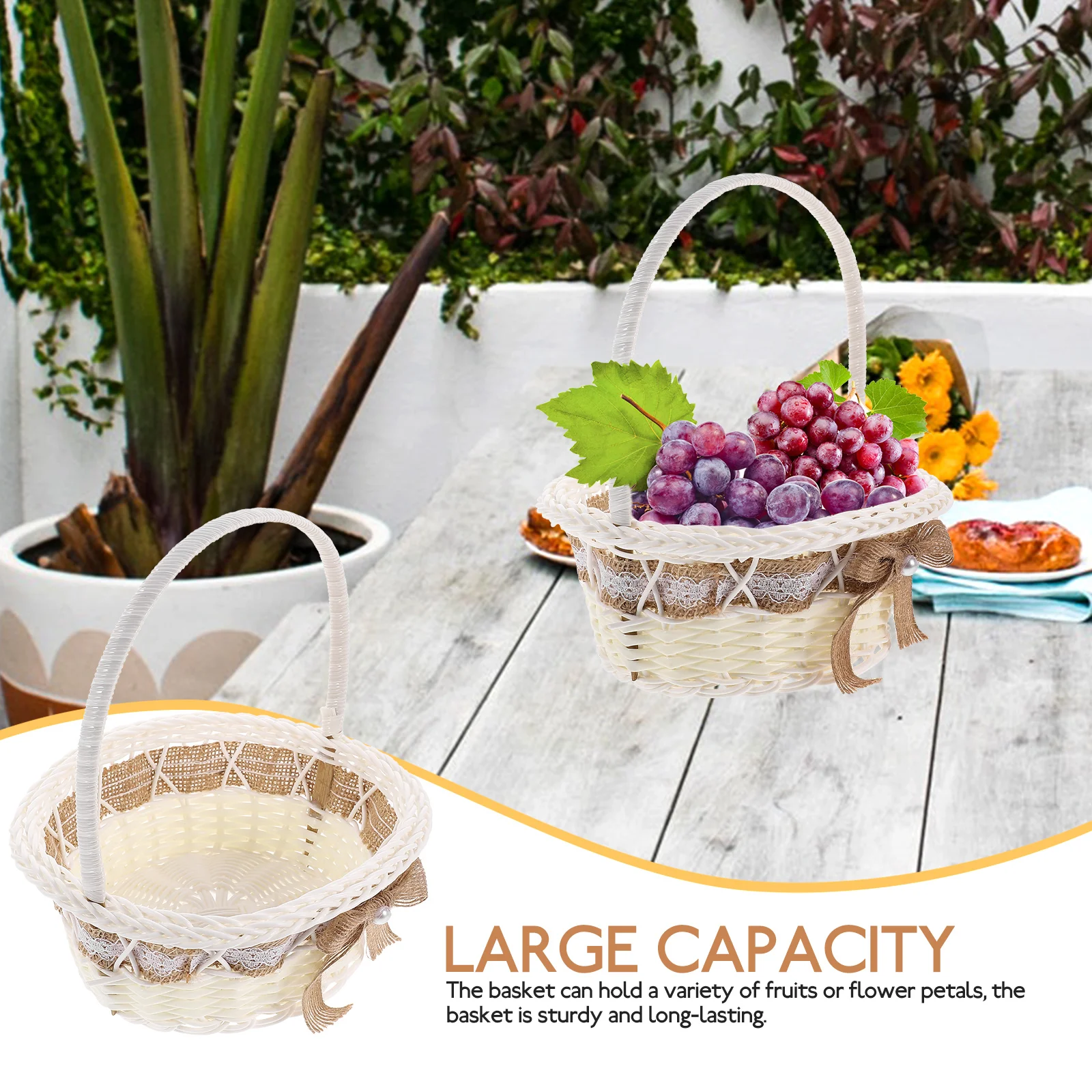 Basket Small Flower Girl Scattering Handle Baskets for Weddings Outdoor Indoor Lace
Basket Small Flower Girl Scattering Handle Baskets for Weddings Outdoor Indoor Lace