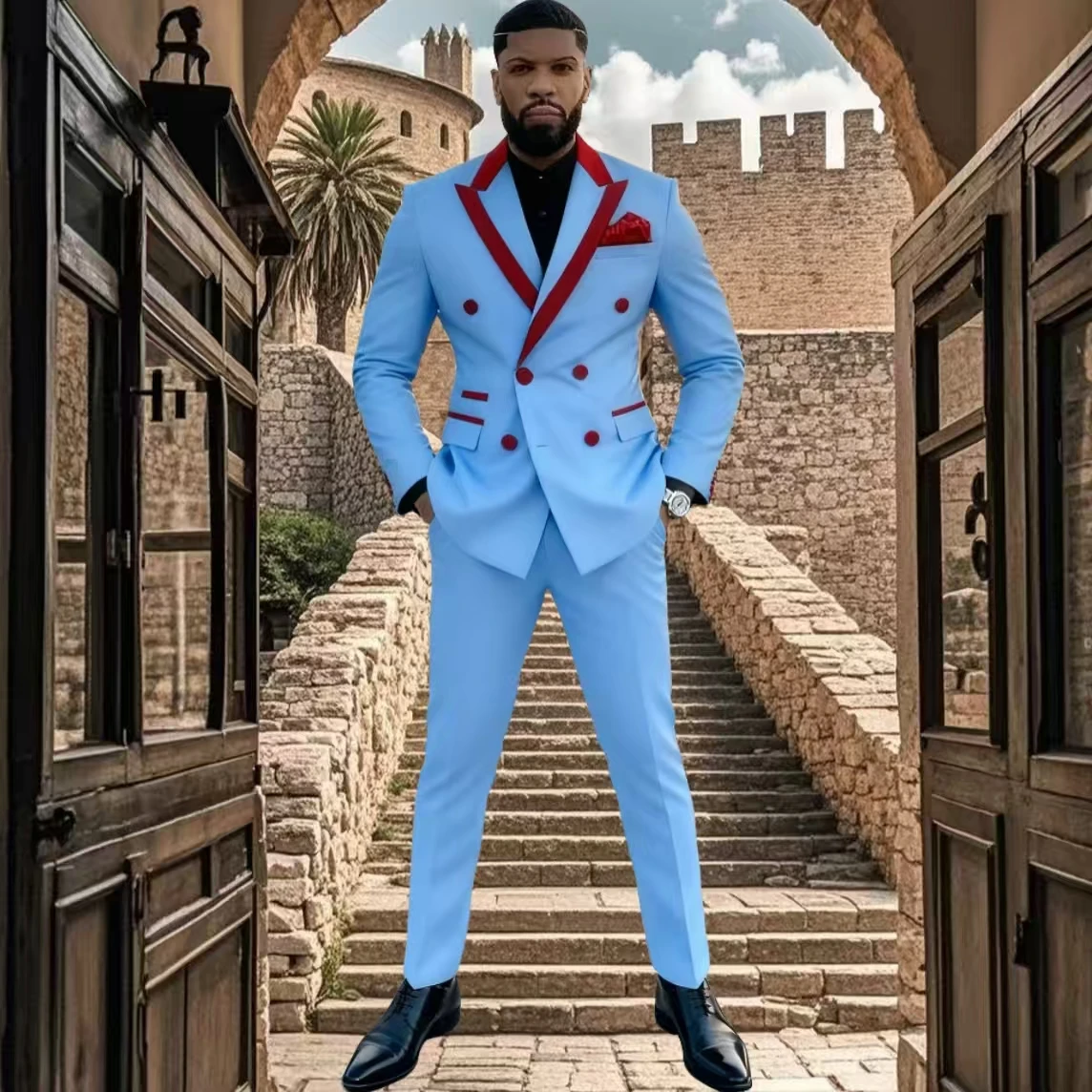 man 2 piece outfit set Suits Slim Fit Bridegroom For Men Double Breasted Business Occasion Jacket And Pants Set
man 2 piece outfit set Suits Slim Fit Bridegroom For Men Double Breasted Business Occasion Jacket And Pants Set