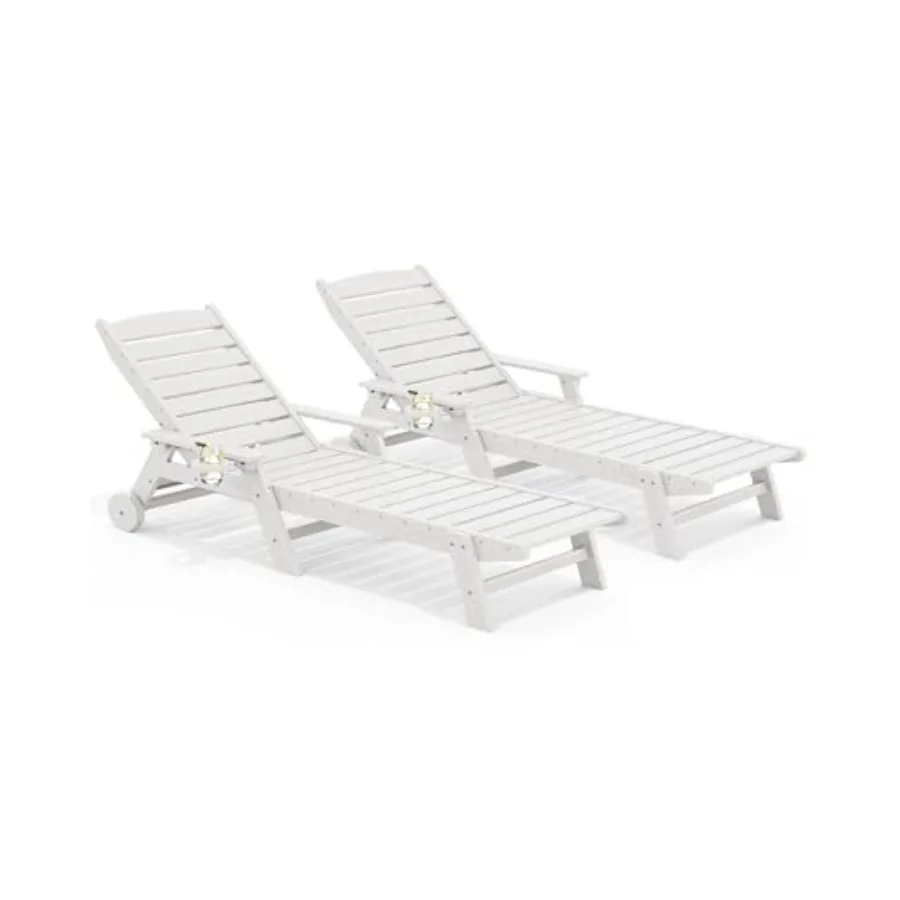 Patio Chaise Lounge Chair Set of 2, 78'' Long 5-Positions Adjustable HDPE Outdoor Lounger for Pool, Poly Lounge Chair with Roll
Patio Chaise Lounge Chair Set of 2, 78'' Long 5-Positions Adjustable HDPE Outdoor Lounger for Pool, Poly Lounge Chair with Roll