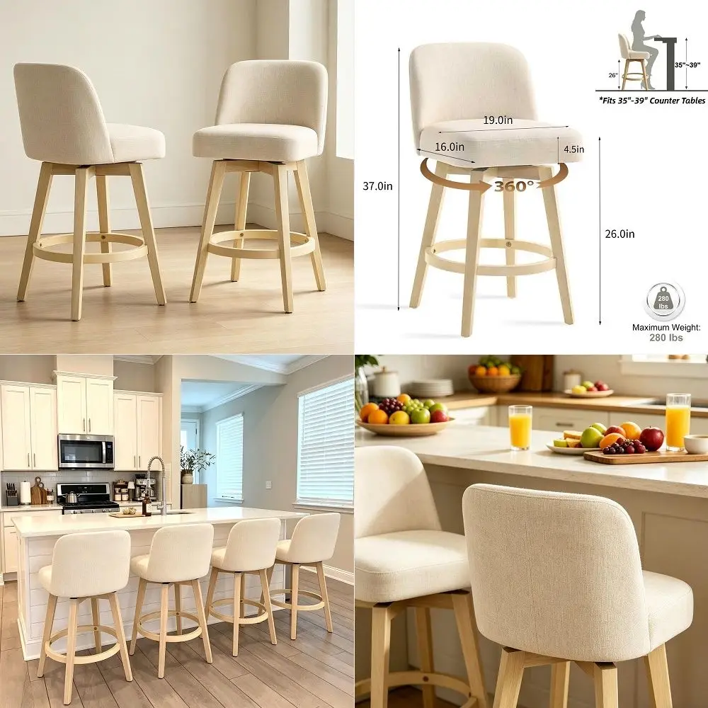 Solid Wood Bar Stools Set of 4, 29inch Counter Height Chairs with Low Back and Footrest, Farmhouse Wooden Armless Barstools for
Solid Wood Bar Stools Set of 4, 29inch Counter Height Chairs with Low Back and Footrest, Farmhouse Wooden Armless Barstools for