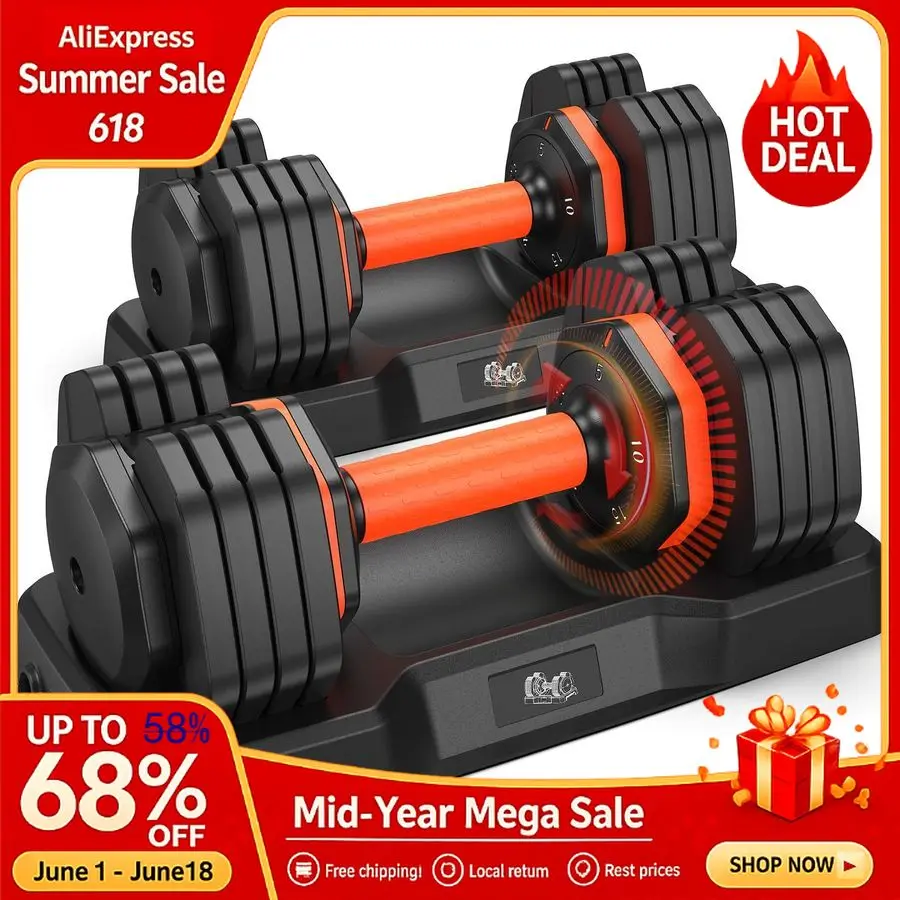Adjustable Dumbbell Set of 2, 110lbs 50lbs Weights Dumbbell Set with Storage Box, 25lbs 55lbs Adjustab, Custom
Adjustable Dumbbell Set of 2, 110lbs 50lbs Weights Dumbbell Set with Storage Box, 25lbs 55lbs Adjustab, Custom