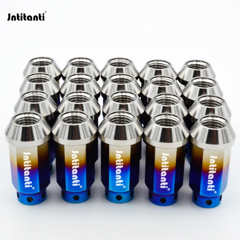 Jntitanti Gr.5 titanium lug nut M14*1.5*45mm cone seat Closed end wheel nut for Tesla VW AUD racing car
Jntitanti Gr.5 titanium lug nut M14*1.5*45mm cone seat Closed end wheel nut for Tesla VW AUD racing car