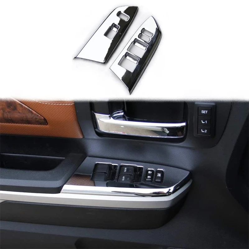 2PCS Chrome Interior Front Door Window Switch Panel Cover Trim for Toyota Tundra 2014-2021
2PCS Chrome Interior Front Door Window Switch Panel Cover Trim for Toyota Tundra 2014-2021