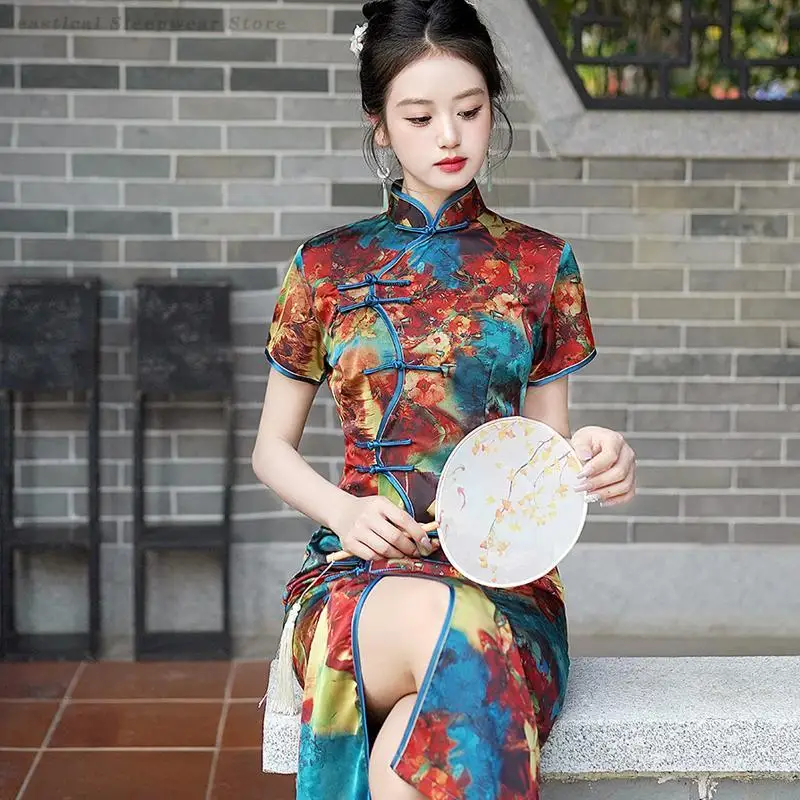 Большой размер 4XL 5XL, женское длинное платье Cheongsam, новинка, новое платье в китайском стиле, сексуальное атласное платье Ципао с разрезом и цветочным принтом, Vestidos
Большой размер 4XL 5XL, женское длинное платье Cheongsam, новинка, новое платье в китайском стиле, сексуальное атласное платье Ципао с разрезом и цветочным принтом, Vestidos