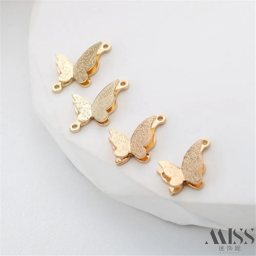 14K Gold-plated Thickened Double-layer Frosted Butterfly Double Pendant DIY Handmade Bracelet Necklace Connection Accessories
14K Gold-plated Thickened Double-layer Frosted Butterfly Double Pendant DIY Handmade Bracelet Necklace Connection Accessories