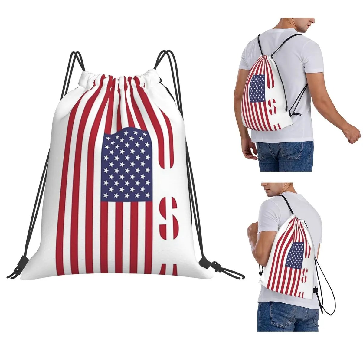 USA Vertical Flag Backpacks Fashion Drawstring Bundle Pocket Shoes Bag Book Bags for Travel School
USA Vertical Flag Backpacks Fashion Drawstring Bundle Pocket Shoes Bag Book Bags for Travel School