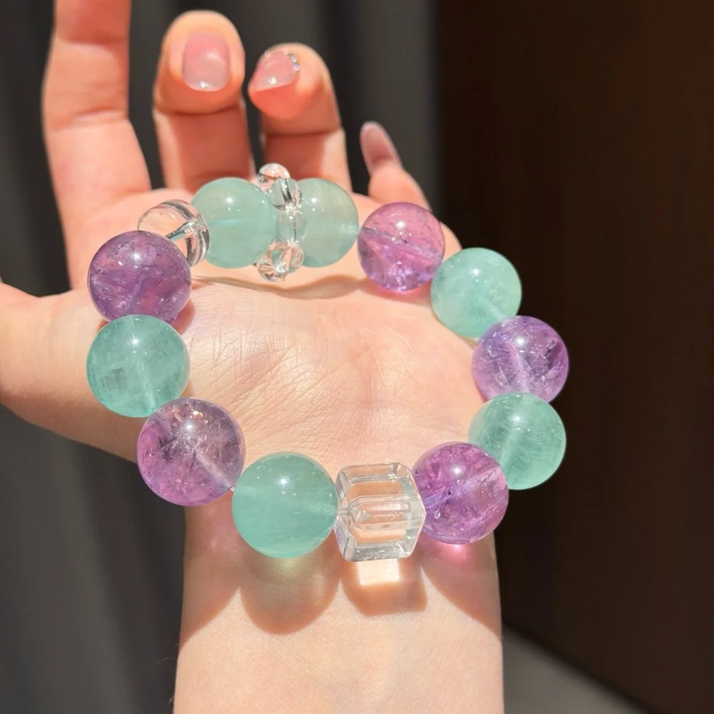 Natural Amethyst And Green Fluorite Clear Quartz Bead Bracelet Women Reiki Healing Strand Bangles Jewelry For Female Gift 1PCS
Natural Amethyst And Green Fluorite Clear Quartz Bead Bracelet Women Reiki Healing Strand Bangles Jewelry For Female Gift 1PCS
