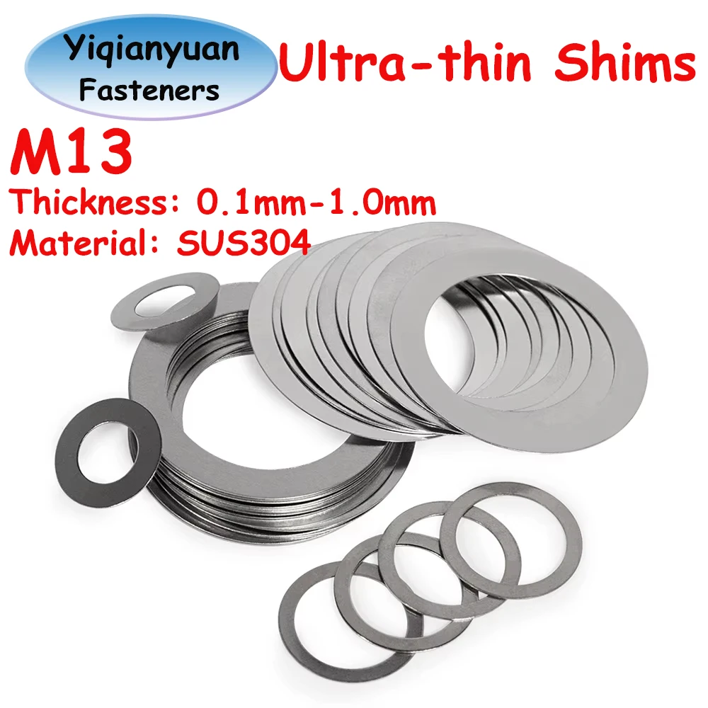 Yiqianyuan M13 DIN988 SUS304 Stainless Steel Adjusting Shim Washers Ultra-thin Plain Washer Flat Gaskets
Yiqianyuan M13 DIN988 SUS304 Stainless Steel Adjusting Shim Washers Ultra-thin Plain Washer Flat Gaskets