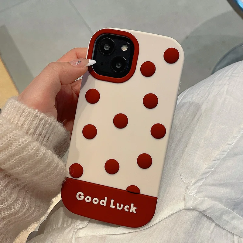 Korea INS Pop Cute Red wave point Phone Case For iphone 15 13 12 14 Pro Max i11 13pro 14pm 15PM soft Silicone Protective Cover
Korea INS Pop Cute Red wave point Phone Case For iphone 15 13 12 14 Pro Max i11 13pro 14pm 15PM soft Silicone Protective Cover