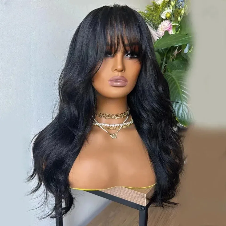 Black Body Wave Lace Front Wig With Bangs 13x4 HD Lace Frontal Wig For Women Synthetic Glueless Daily Wear Party
Black Body Wave Lace Front Wig With Bangs 13x4 HD Lace Frontal Wig For Women Synthetic Glueless Daily Wear Party