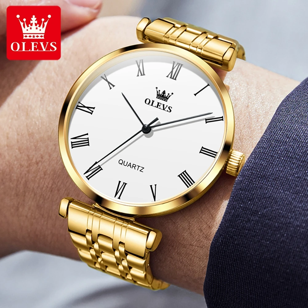 OLEVS Men's Quartz Watches Dress Man Brand Highend Simple Casual Fahion Gold Stainless Steel Wristwatch Original Brands Gifts
OLEVS Men's Quartz Watches Dress Man Brand Highend Simple Casual Fahion Gold Stainless Steel Wristwatch Original Brands Gifts