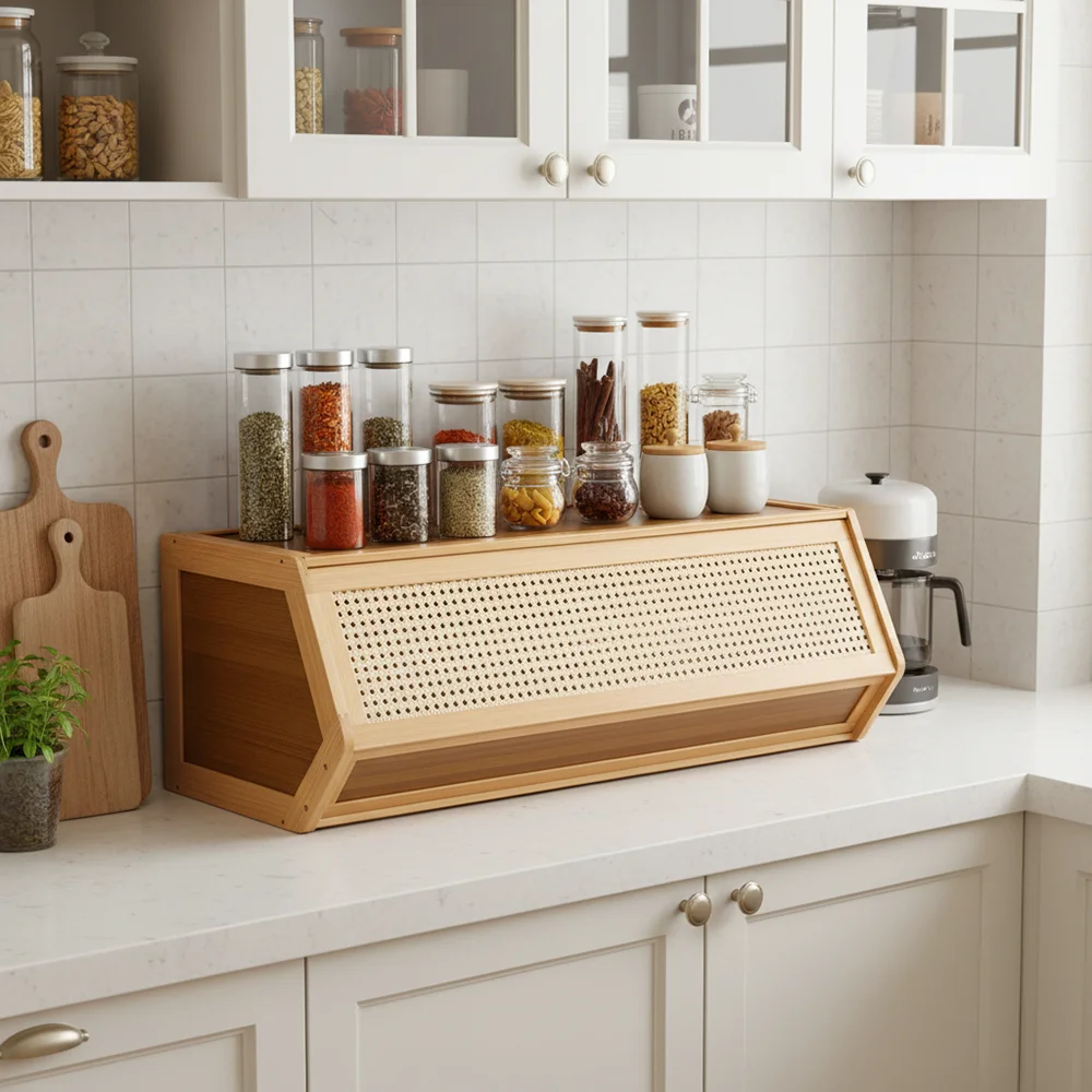 86cm Natural Wood Stackable Storage Cabinet with Rattan Mesh Door Breathable Flip Open Organizer for Home Office Kitchen and Living Room
86cm Natural Wood Stackable Storage Cabinet with Rattan Mesh Door Breathable Flip Open Organizer for Home Office Kitchen and Living Room